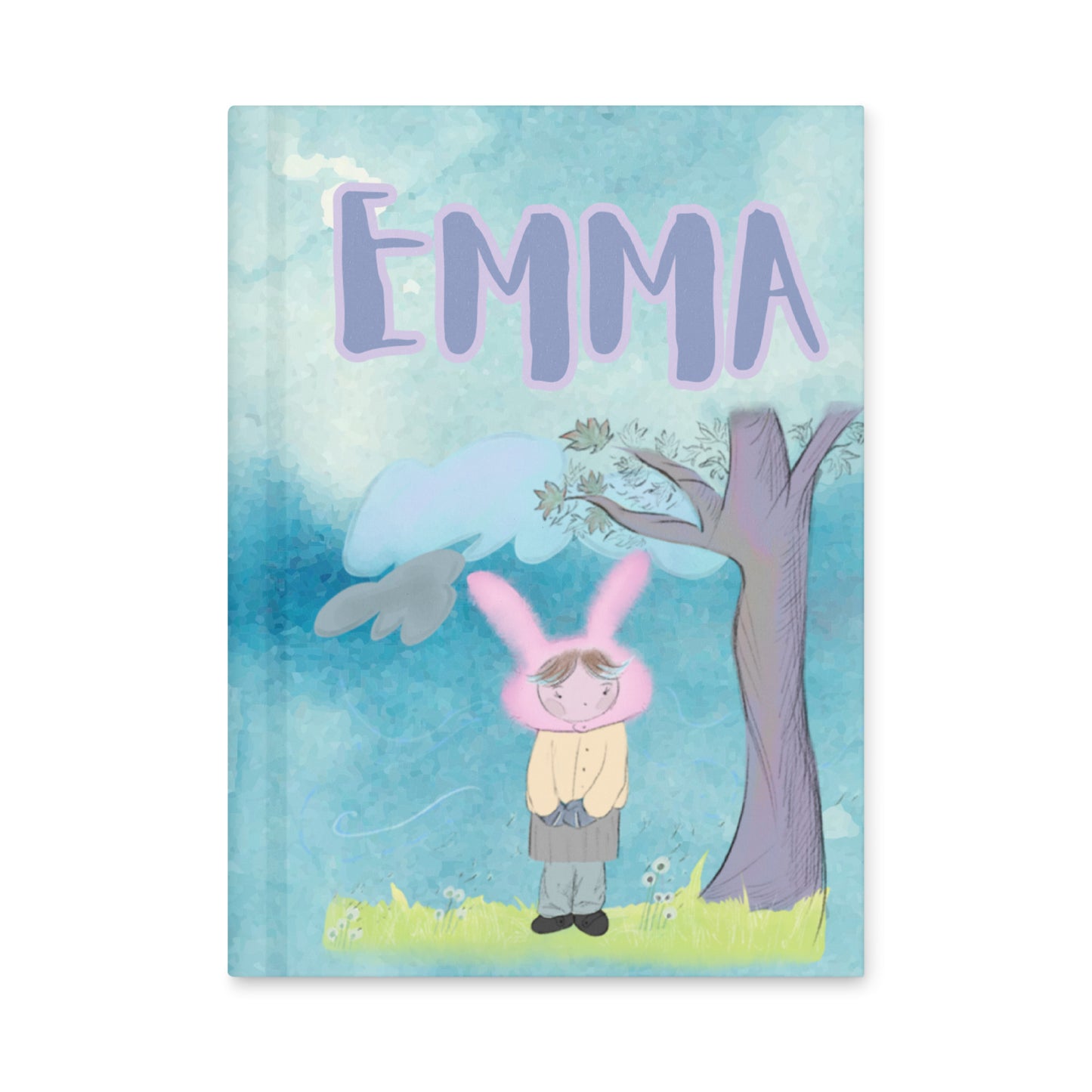 Personalized Breezy Bunny Hardcover Journal | Custom Name Notebook, Creative Gift & Writing Journal