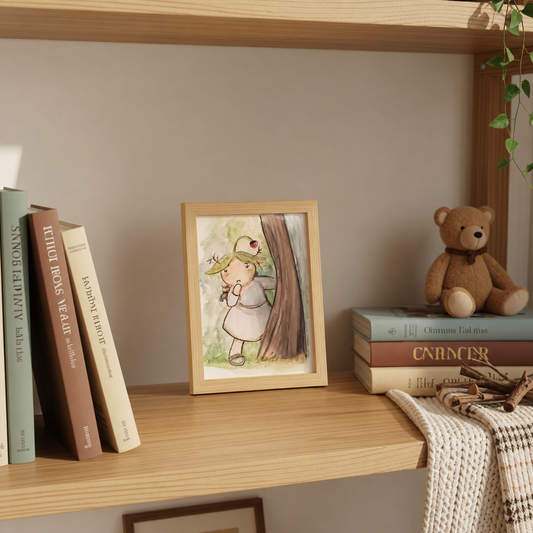 Whimsical Forest Canvas Art | Nomi, Keeper of Forgotten Things | 5x7 Cozy Fantasy Décor