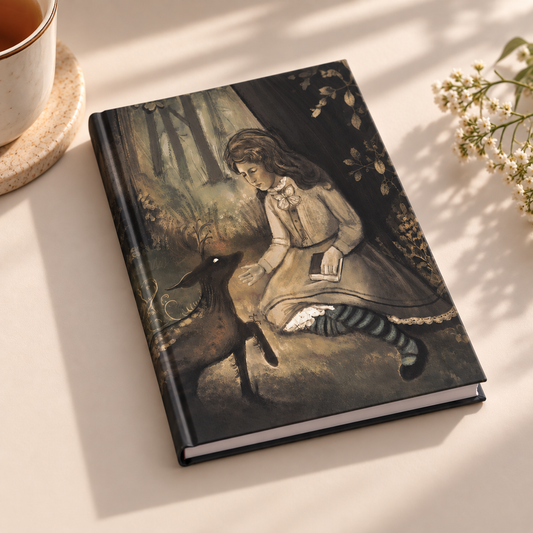 Enchanted Forest Journal | Girl & Woodland Creature Illustrated Hardcover Notebook