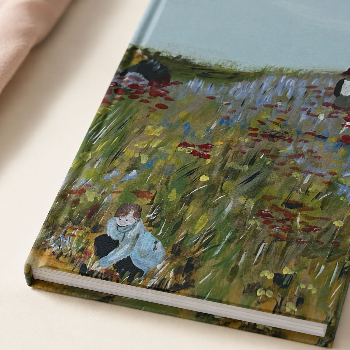 Wildflower Landscape Journal, Lined Hardcover Notebook, Original Meadow Art Gift