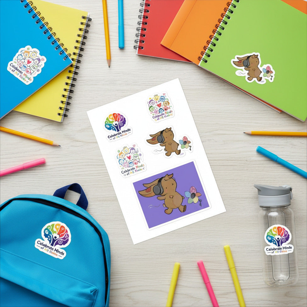 Celebrate Minds of All Kinds Vinyl Stickers | Neurodiversity Awareness