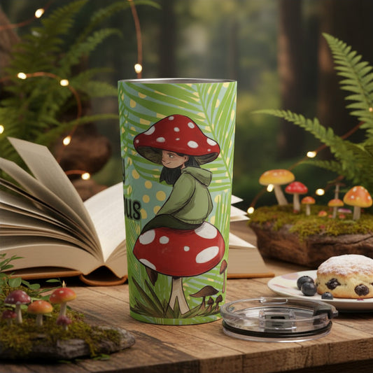 Stay Curious Original Art Travel Tumbler | Whimsical Forest To-Go Coffee Cup