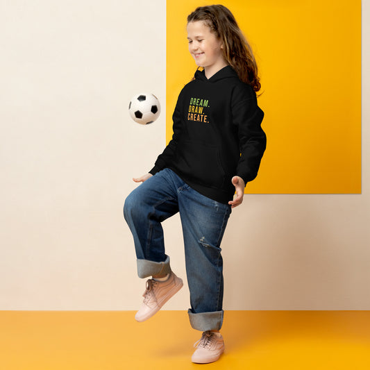 Dream. Draw. Create.™ Youth Hoodie | Cozy Creative Sweatshirt for Young Artists
