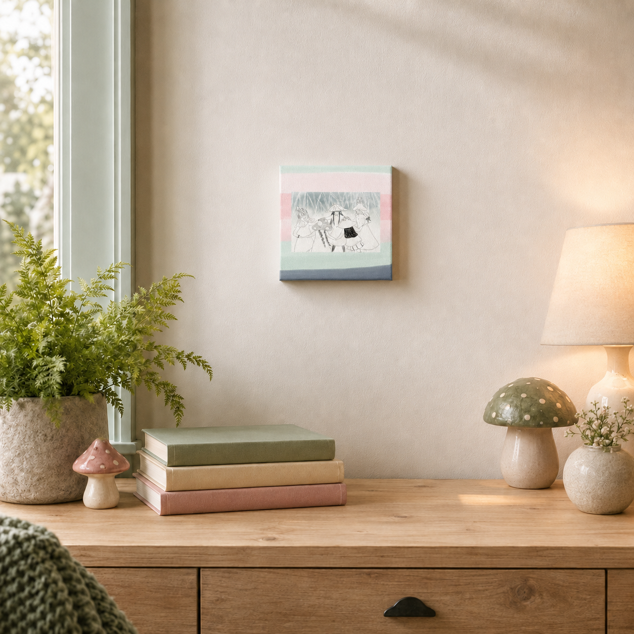 Fairy Circle Canvas Print – Whimsical Illustration Wall Art