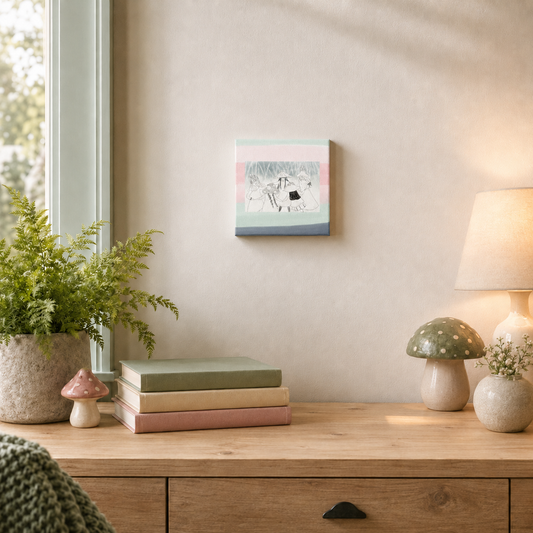Fairy Circle Canvas Print – Whimsical Illustration Wall Art