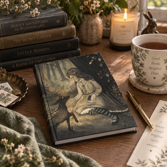 Enchanted Forest Journal | Girl & Woodland Creature Illustrated Hardcover Notebook