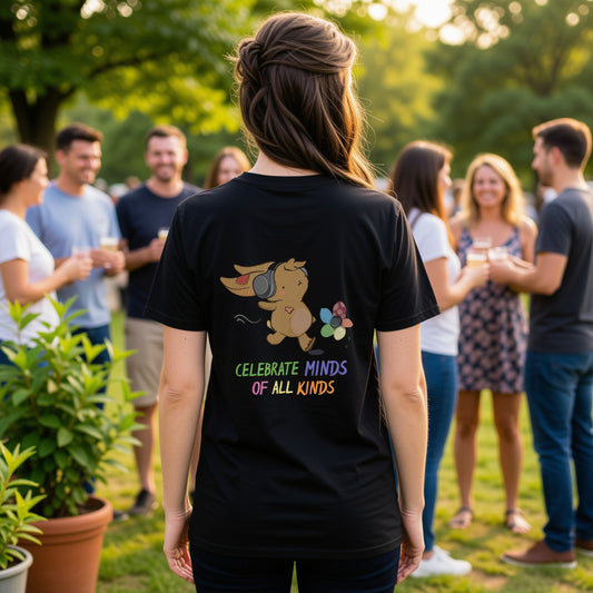 Celebrate Minds of All Kinds Graphic Tee | Patch, Protector of Brave Hearts Black Unisex T-Shirt