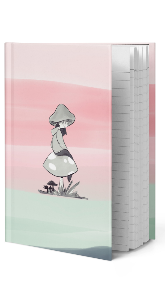 Mushroom Wanderer — Hardcover Lined Journal | Illustrated Notebook for Reflection & Writing