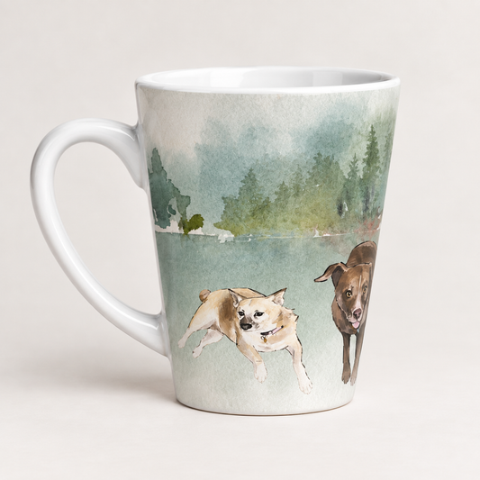 Personalized Pet Portrait Latte mug | Holiday Gift for Animal Lovers